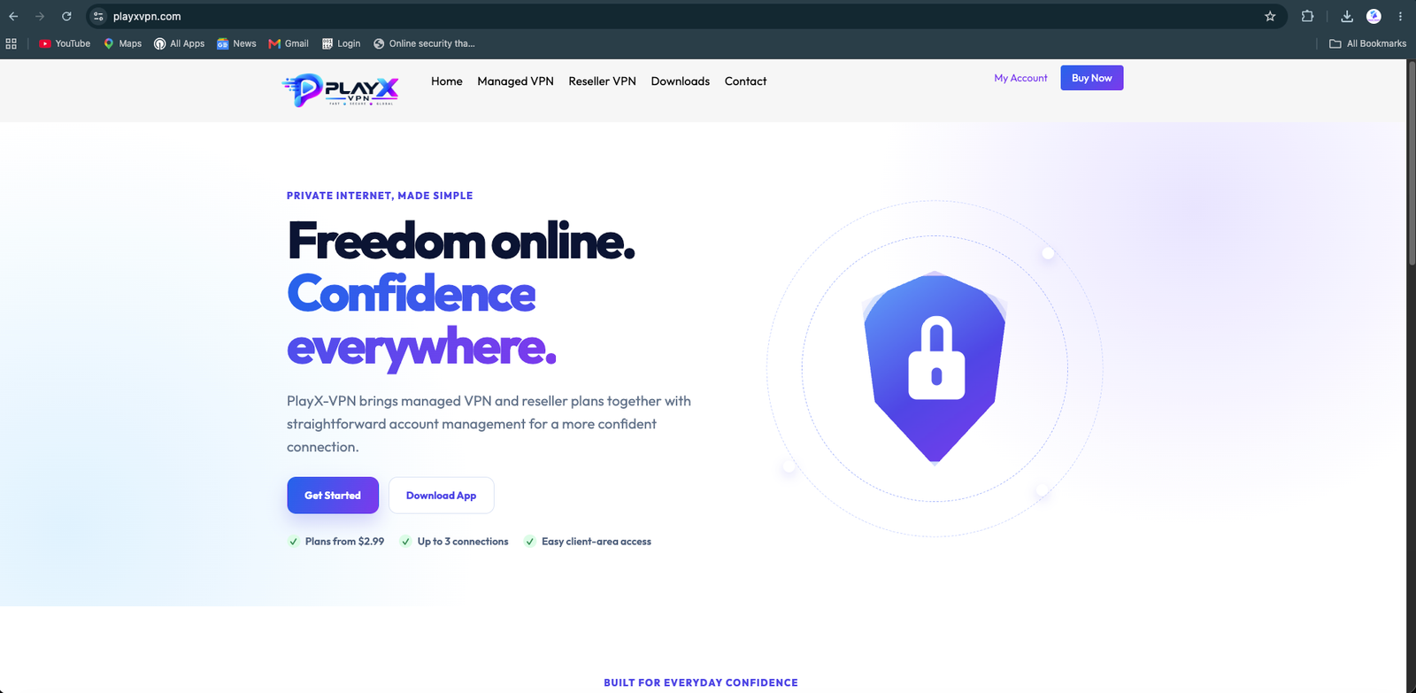 Play-X VPN customer website live showcase